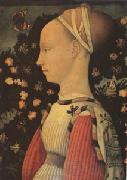 Antonio Puccio Called Pisanello Portrait of Ginevra d'Este (mk05) oil on canvas